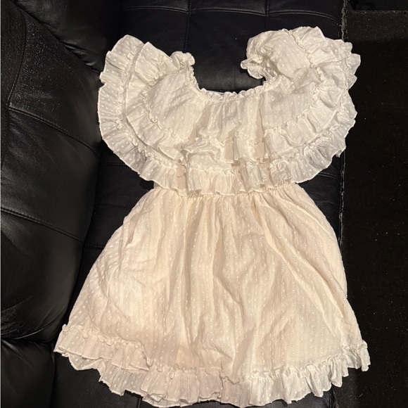 White Ruffled Dress - Picture 1 of 3